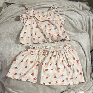 Cute Pineapple Print Two-Piece Set